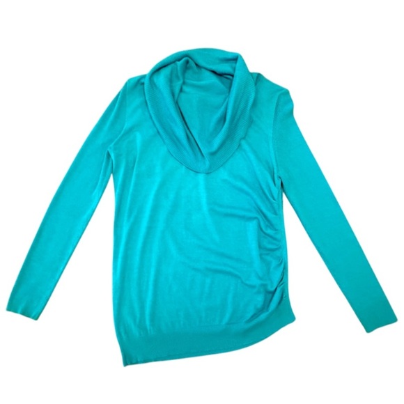 Etcetera by Blue/Green Asymmetrical Cowl Neck Sweater Size M/L - Picture 1 of 7